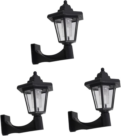 DOITOOL 6pcs Solar Powered Vintage Hexagonal Wall Light Decorative Outdoor Lamp for Garden and Terrace High Brightness Light