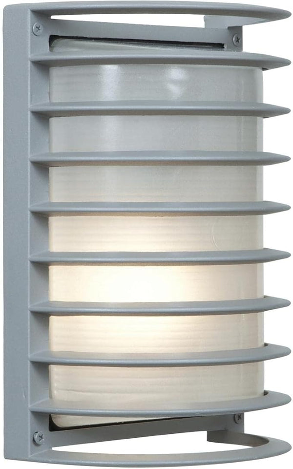Bermuda - Outdoor Rubbed Bulkhead Wall Light - 11"H - Satin Finish - Ribbed Frosted Glass Shade | Lumora