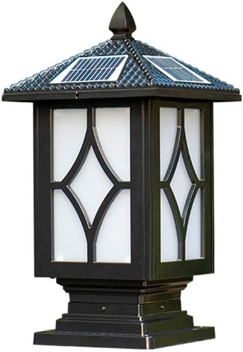 Lights Outdoor Retro IP65 Waterproof Black Solar Column Lamp External Listing Garden Landscape European Outdoor | Lumora