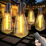 60FT Outdoor String Lights ST38 LED with Remote Waterproof Dimmable