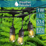 Banord Outdoor String Lights 105FT, S14 Waterproof Patio Lighting, Black