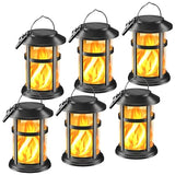 Otdair Solar Lanterns Outdoor Waterproof with Flickering Flame, 6 Pack