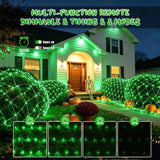 JMEXSUSS 200 LED Green Net Lights Plug in, 9.8ft x 6.6ft Connectable Christmas Net Lights Outdoor, Green Bush Light for Christmas Tree Halloween Garden Decor
