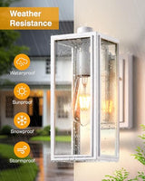 VIANIS White Outdoor Lighting Fixtures, Dusk to Dawn Outdoor Lighting, Exterior Light Fixture Wall Mount for House, Anti-Rust Aluminium Porch Lights Outdoor for Patio, Entryway