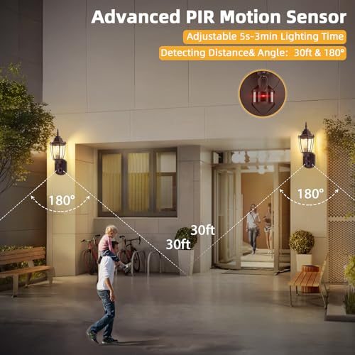 Lamomo Motion Sensor Outdoor Wall Lights, Porch Lighting Lamp, Bronze