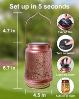 2 Pack Hummingbird Solar Lanterns Outdoor Waterproof, Garden Decor Birthday Gifts for Women Mom Grandma Sister, Metal Hanging Solar Lights Outside Decorative for Backyard Patio Lawn Pathway Landscape