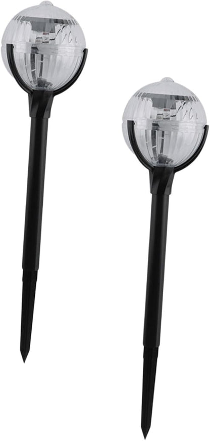 Homoyoyo 2pcs Solar Lawn Lights Outdoor Garden Path Lights with Color-Changing LED Lamps Solar Powered Decorative Landscape Lighting for Patio Yard