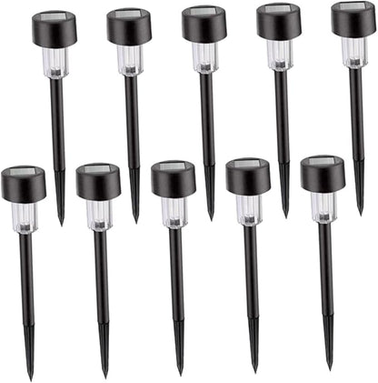 NUOBESTY 10Pcs Solar Powered Landscape Lights LED Garden Lamp for Pathway and Driveway Outdoor Lighting for Patio and Events White Light