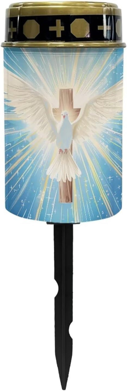 ZOUTAIRONG Solar Cross for Cemetery Grave Solar Garden Lights Outdoor Garden Lights Solar Pathway Lights Outdoor Cemetery Solar Lights for Grave Solar Lights for Cemetery Gravesite