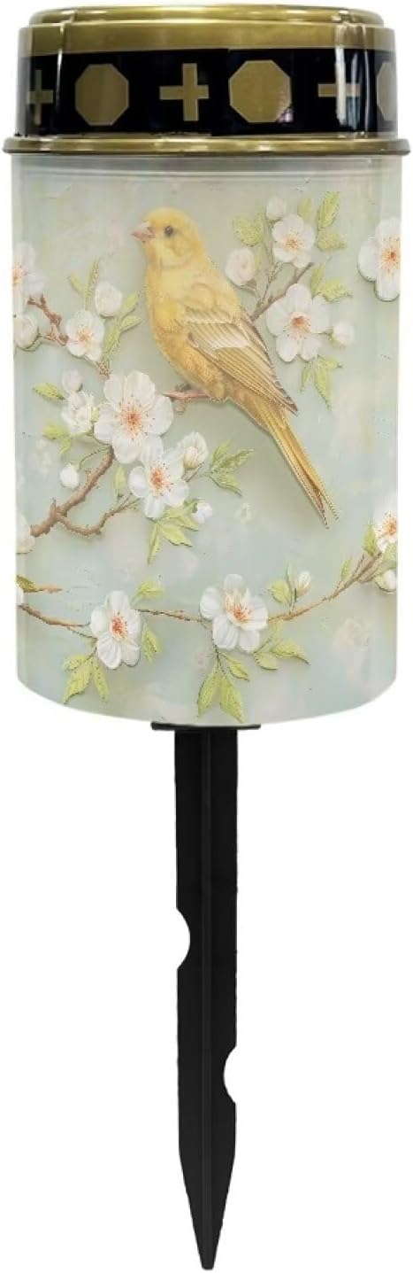 Bird Flower Cemetery Solar Lights - Solar Powered Garden Stake Lights Decorative for Cemetery Grave Yard Patio Outdoor Decoration Memorial Gifts