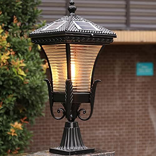 Post LightsLED American Solar Fence Light Square Solar Stigma Lamp Outdoor Waterproof Garden Path Lawn Step Landscape Lights No Wiring Is Required IP23 Classic Aluminium Glass Lighting Super Bright Wa