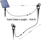 APONUO Metal Solar Spot Lights Outdoor with 9.8ft Cable Solar Powered Landscape Lighting Low Voltage IP65 | Lumora