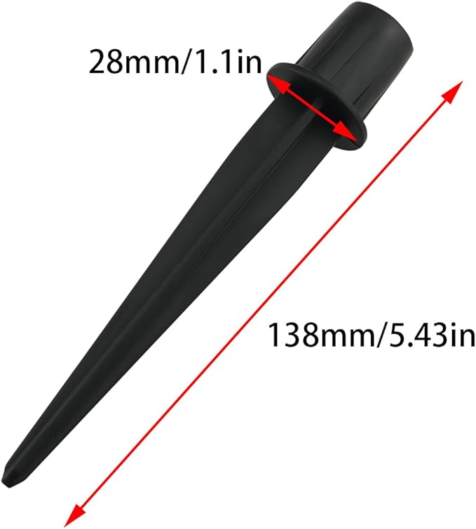 4PCS Black Metal Replacement Stacks Solar Lights Spike Plastic Solar Pathway Replacer Outdoor Ground Stacks for Garden Lights Landscape Yard Pathway Patio Lamps Pole