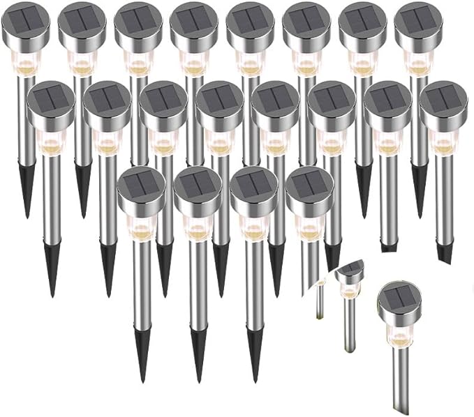 Outdoor Solar Landscape Lawn Lights, Solar Garden Lights, Suitable for Christmas, Halloween, Weddings, courtyards, and Path Landscape Decoration. (Warm Color Upgrade Waterproof 20packs)