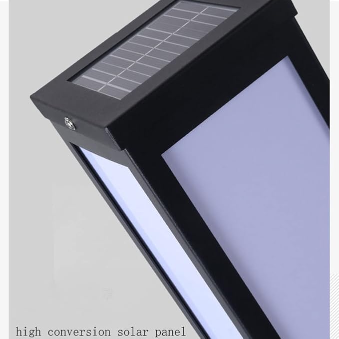 Outdoor Solar Pathway Lights, Modern 23.6in LED Landscape Bollard Lamp with Remote Control, Dual Color Temperature Garden Post Lighting for Driveway Patio Yard Decoration