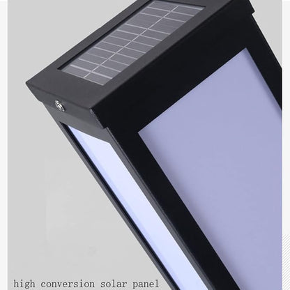 Outdoor Solar Pathway Lights, Modern 23.6in LED Landscape Bollard Lamp with Remote Control, Dual Color Temperature Garden Post Lighting for Driveway Patio Yard Decoration