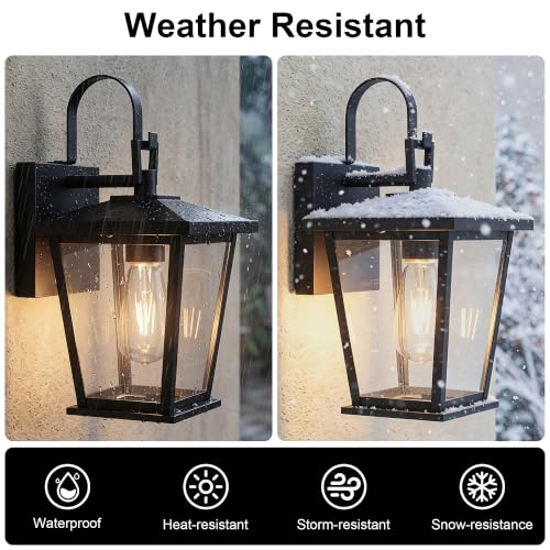 Outdoor Wall Light Fixture, Modern Black Porch Light, Outside Wall Lantern