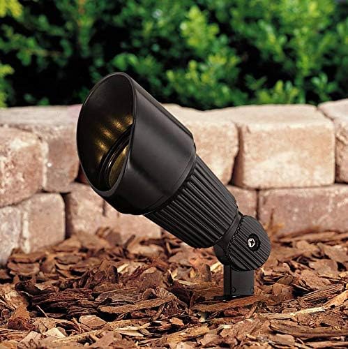 John Timberland Hooded 7 1/2" High Traditional 2 Pack of Outdoor Landscape Spotlights Porch House Exterior Outside LED Bulb Weatherproof Black Aluminum Front Door Patio Garage Home Deck Garden