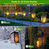 Yowin 2 Pack 14" Large Tempered Glass Solar Lanterns Outdoor Waterproof