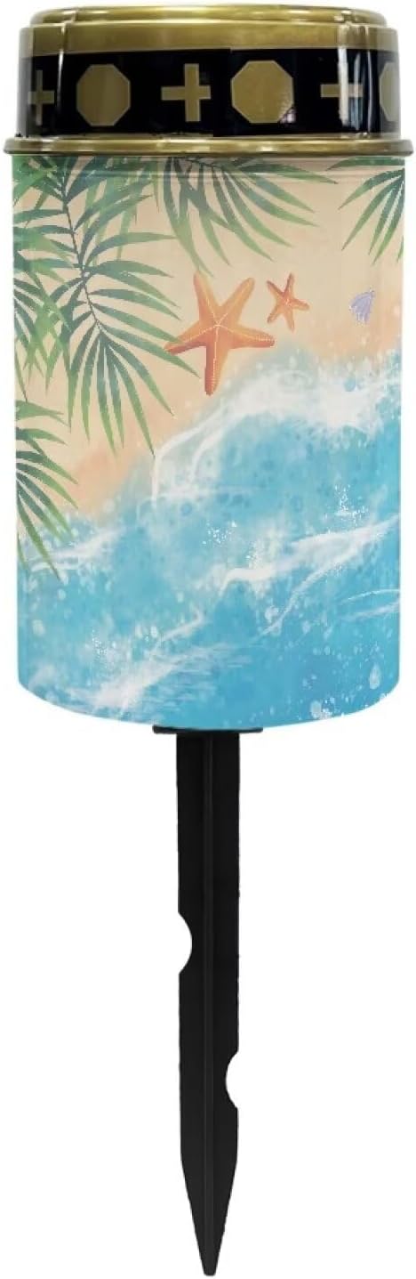 Beach Solar Lights Outdoor Waterproof Leaves Decorative Cemetery Solar Light for Grandma Outdoor Lighting