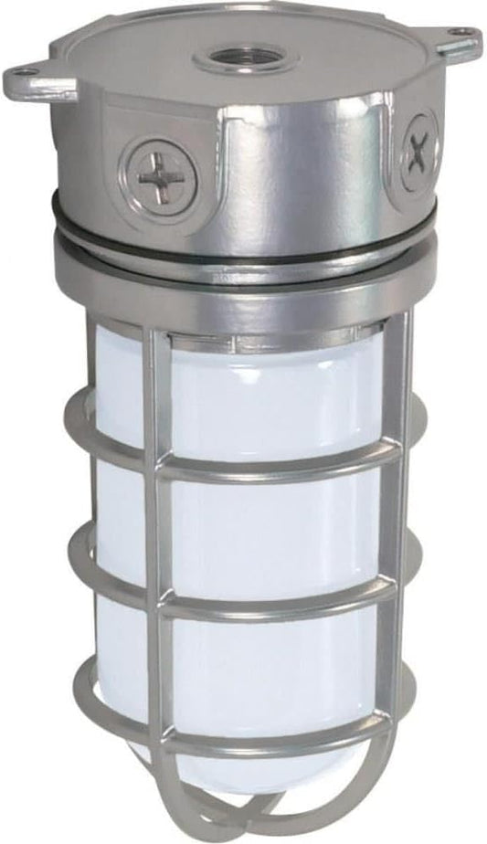 Nuvo Lighting SF76/624 Industrial Style Small Heavy Duty Aluminum Durable Outdoor Close to Ceiling Porch and Patio Light with Frosted Glass, Metallic Silver