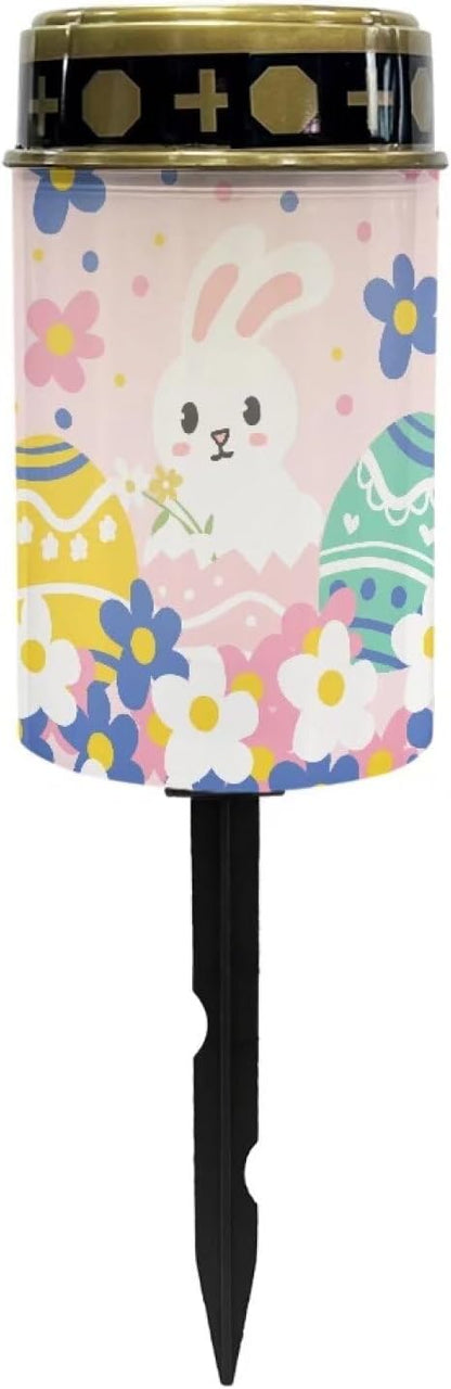Rabbit Eggs Flower Solar Garden Lights Outdoor Decorative Solar Stake Lights-Waterproof Warm White LED for Remembrance Gifts Cemetery Grave