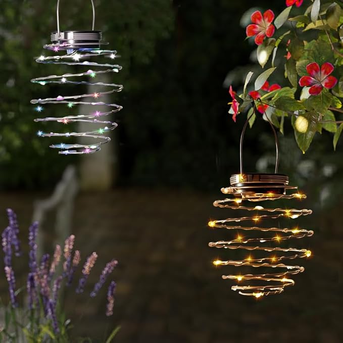 4 Pack Outdoor Solar Hanging Lantern Lights - Waterproof Solar Pineapple Light Outdoor for Garden,Yard Porch Lawn Backyard Landscape Pathway Patio Outside Gardening (Colored Light)