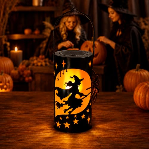 Halloween Decorations Outdoor Witch Lanterns, Solar Halloween Witch Decor