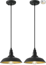 10in Dome Farmhouse Pendant Lights Black and Brass Kitchen Island Hanging Light Fixture for House, Outdoor Barn | Lumora