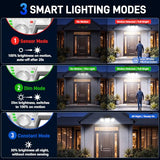 Solar Motion Sensor Lights Outdoor, 3000LM 282 LEDs Security Lights, 2 Pack