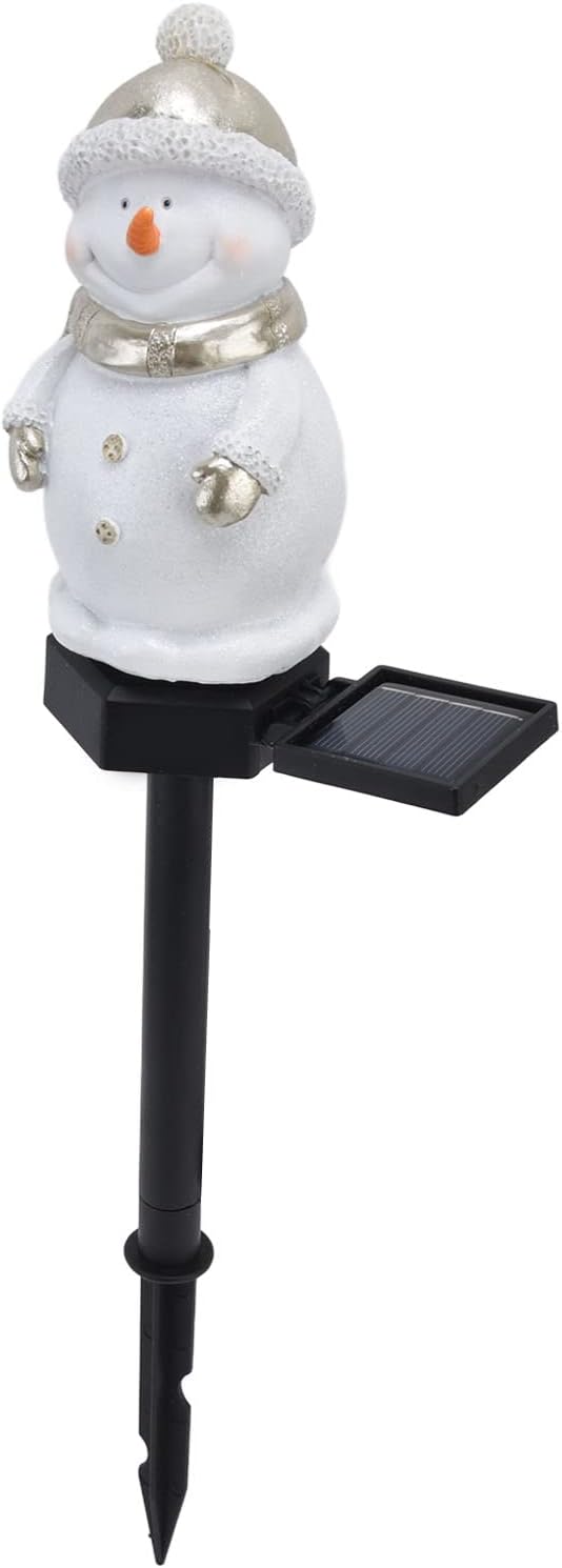 Solar Powered Yard Lights, Lovely Snowman Shape, Outdoor Solar LED Landscape Light for Gardens, Paths - Energy Saving, Weather, Decorative Lighting for Holidays and