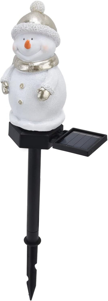 Solar Powered Yard Lights, Lovely Snowman Shape, Outdoor Solar LED Landscape Light for Gardens, Paths - Energy Saving, Weather, Decorative Lighting for Holidays and