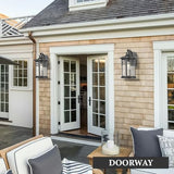 Darkaway 2 Pack Large Outdoor Porch Lights Wall Mount, 15inch Outdoor Light Fixtures Sconces Wall Lighting with Seeded Glass Exterior Lights for Patio Yard House Hallway Doorway Garage
