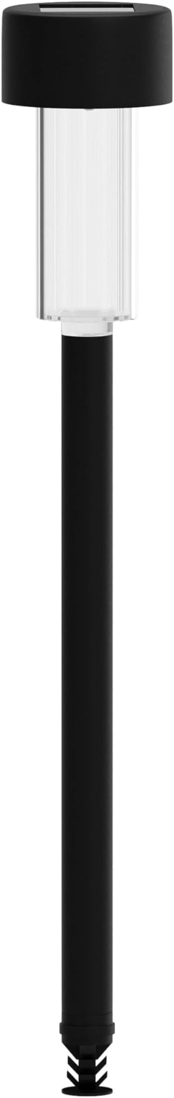 Merrick Lane Breece Set of 12 Black LED Solar Landscape Lights, Weather Resistant Outdoor Solar Powered Lights for Pathway, Garden, & Yard