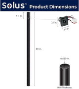 Solus 7-Foot Direct Burial Lamp Post – Aluminum Outdoor Light Pole with Dusk-to-Dawn Sensor – Fits 3" Fixtures – | Lumora