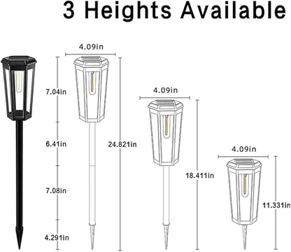 2 Pack Solar Pathway Lights, Outdoor Waterproof (IP65) with 2-in-1 Lighting Modes, Warm White LED for Yard, Lawn, Garden, Patio & Landscape