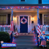 JMEXSUSS 200 LED 66ft Red White and Blue Lights Outdoor Plug in