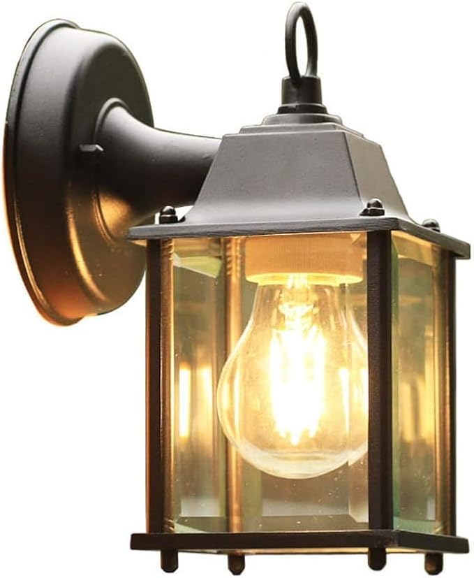 American Outdoor Waterproof Wall Light,Modern Simple Alumiexpression Artistique M Anti-Rust Transparent S Lantern,Suitable for Courtyards,Villas,Balcony Garden Gate Aisle