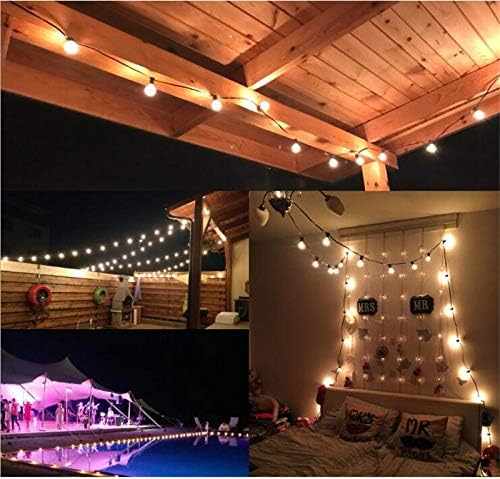 Solar Powered String Lights with Hanging Sockets, 20 Big Edison Bulbs Weatherproof Solar Decoration Lights for Patios, Parties, Weddings, Backyards, Porches, Gazebos, Pergolas (1 Pack)