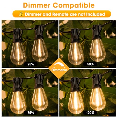 GvvooHome Outdoor String Lights, 25FT LED Waterproof Patio Lights