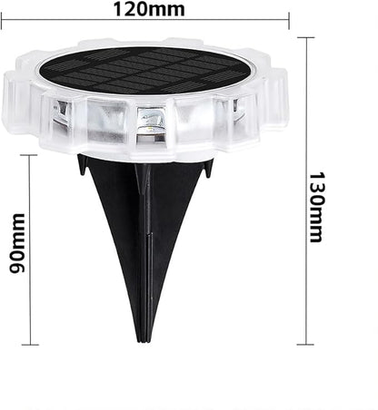 Solar Lights Outdoor 2 Pack, IP65 Waterproof RGB Multi-Color Auto On/Off LED Fence & Ground Lights for Garden, Pathway, Patio, Deck Landscape Lighting