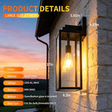 17 Inch Motion Sensor Dawn to Dusk Outdoor Sensor Light Fixture Waterproof Porch Lights Anti-Rust Exterior Wall Mount Light Outdoor Wall Lantern for Patio Front Door Garage - 2 Pack