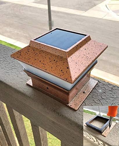 8 Pack Solar Powered Copper Outdoor Garden Deck Patio Fence Pathway Post Light (PL244, Copper - 1 LED) | Lumora