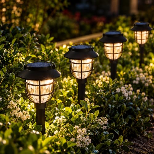 Springwind 10 Pack Solar Lights Outdoor Waterproof Pathway Garden Lights