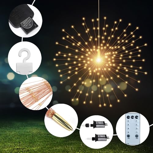 SHUKAN 1000 LED Plug-in Starburst Sphere Lights,Firework Light with Timer