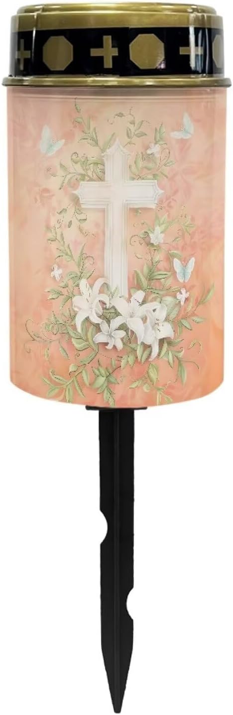 ZOUTAIRONG Solar Cross for Cemetery Grave,2 Pack Solar Garden Lights Cemetery Solar Lights for Grave Solar Pathway Lights Outdoor Cemetery Solar Lights for Grave Solar Lights for Cemetery Gravesite