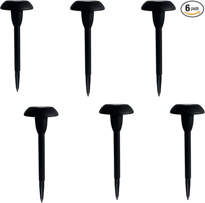 Solar Powered LED Path Lights, Dome Design, 12 Lumen Outdoor Landscape Lighting, 6 Count