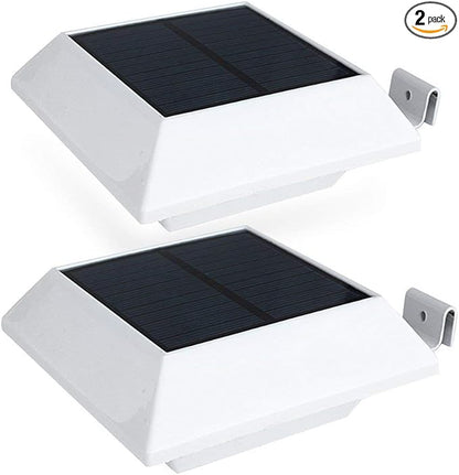 Hoshine Solar Powered Gutter Lights Outdoor (2 - Pack), 6 LED Waterproof Wireless Durable Fence Driveway Garden Patio Path Decking Light Improve Security Made for Quality Outdoor Life