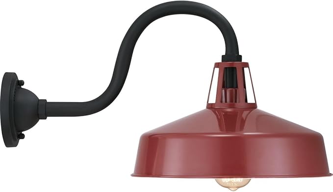 Progress Lighting Cedar Springs Collection 1-Light Farmhouse Outdoor Extra-Large Wall Lantern Light Red