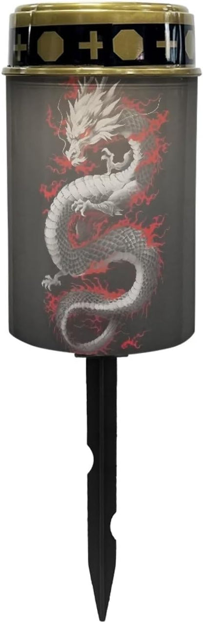 Dragon Solar Garden Lights Outdoor Bright Solar Walkway Lights Solar Powered Garden Stake Lights Sympathy Remembrance Memorial Gift for Grave Ornaments Decor